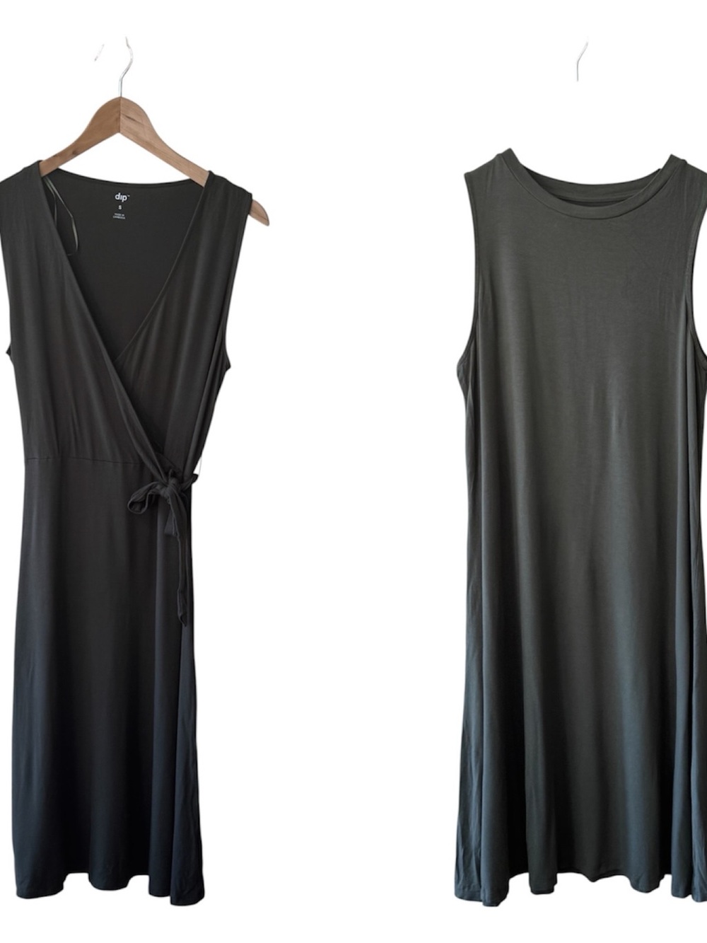 Bundle Faux Wrap Dress & Tank Dress - Green S/M